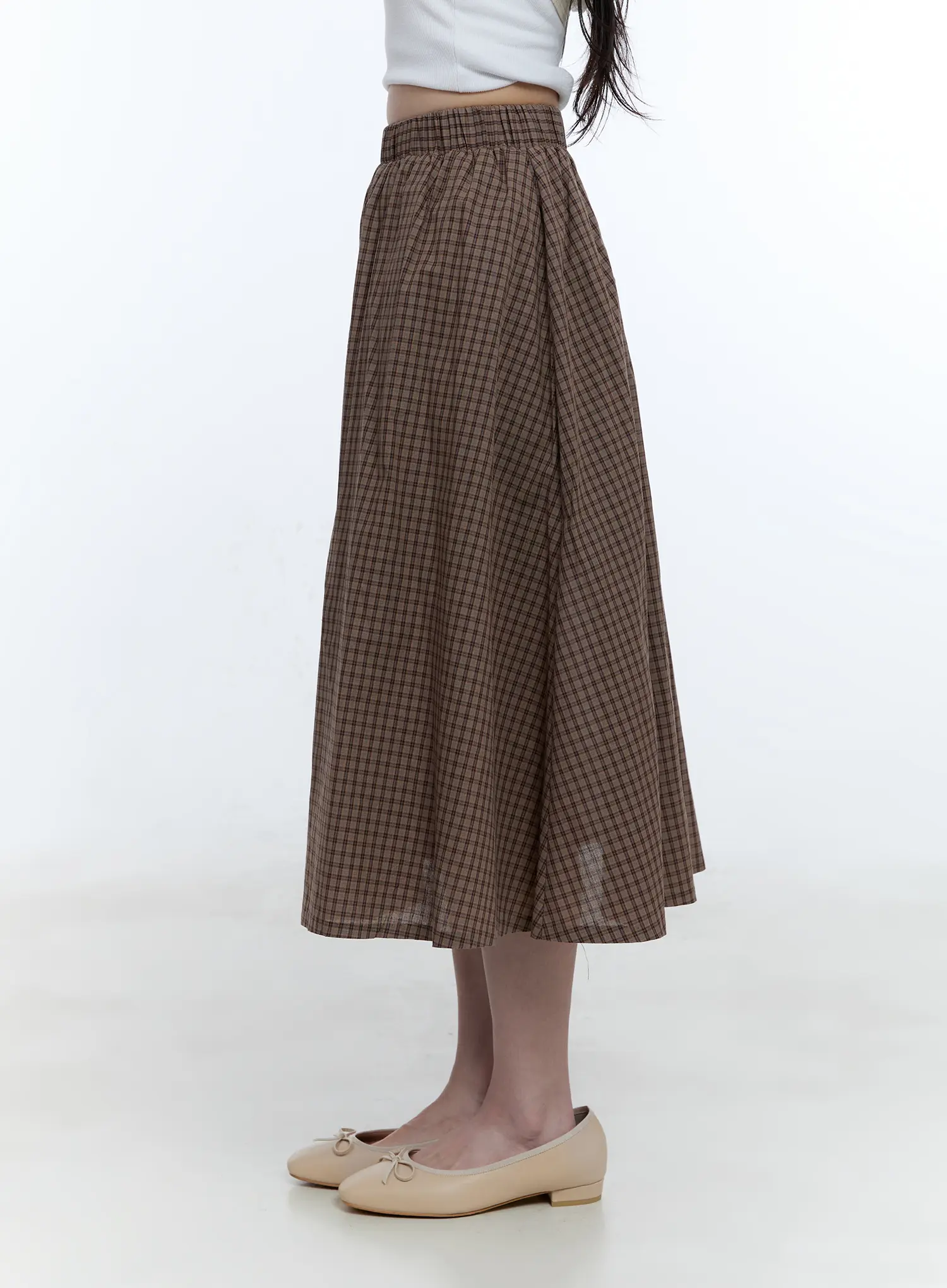 Vintage Gingham Midi Skirt CG514 - Image 5