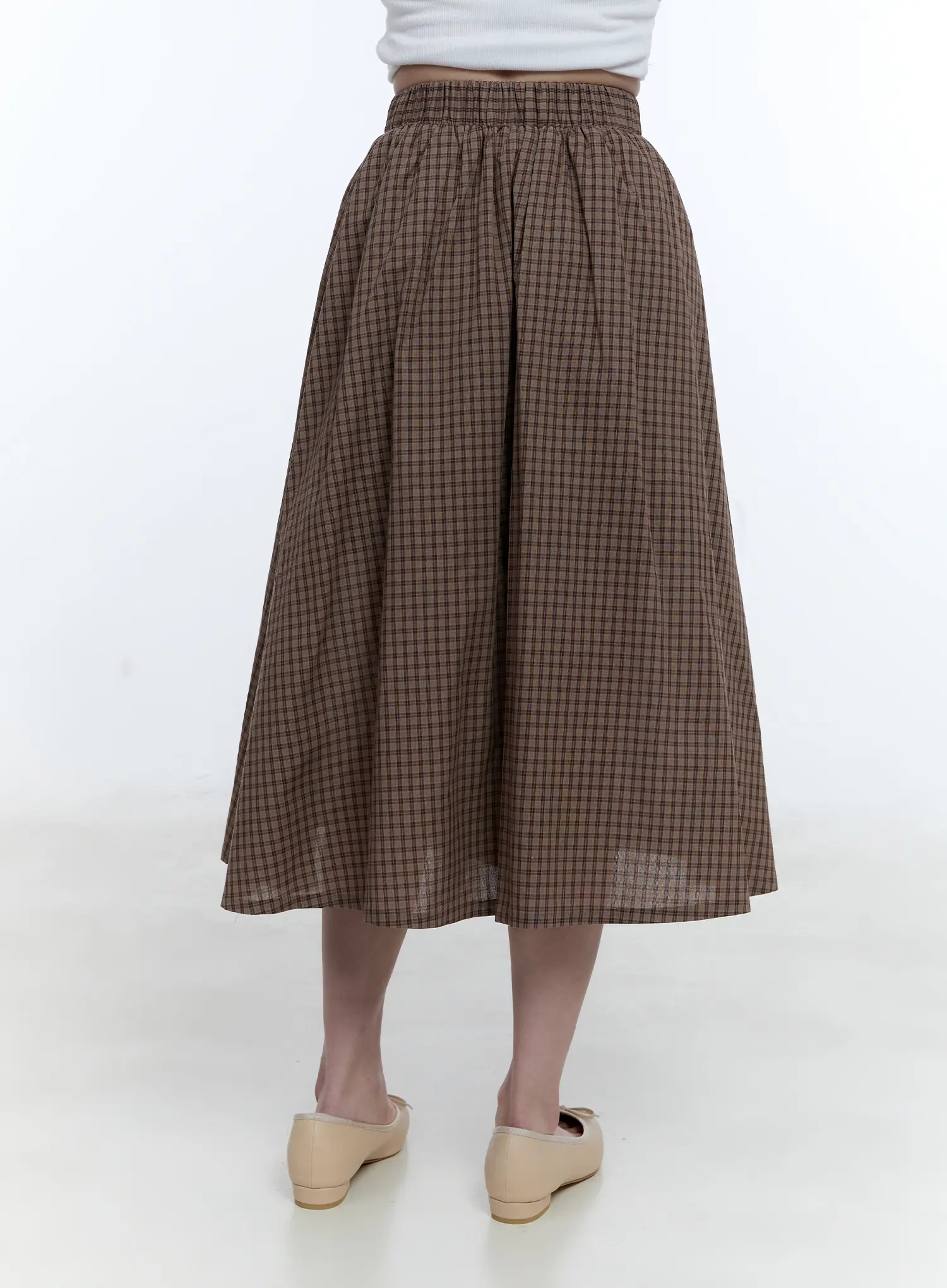 Vintage Gingham Midi Skirt CG514 - Image 6
