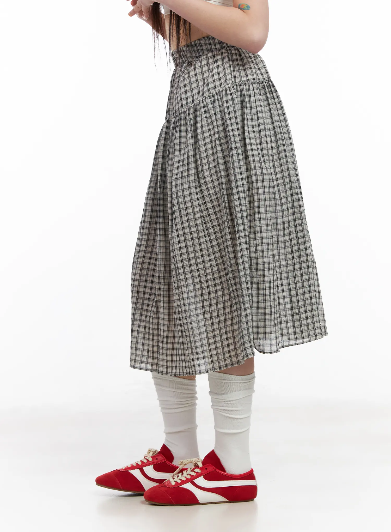 Vintage Plaid Midi Skirt CM513 - Image 3