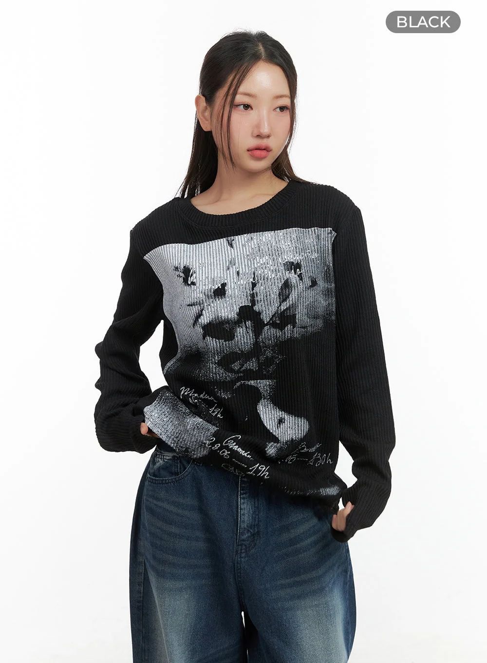Vintage Print Long Sleeve Shirt CO417 - Image 10