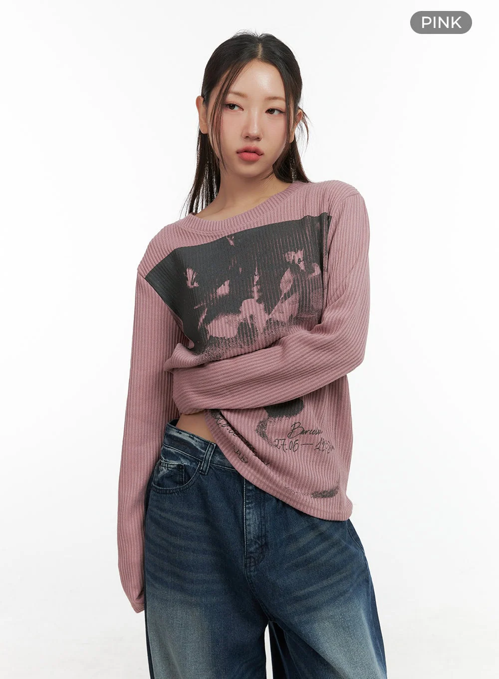 Vintage Print Long Sleeve Shirt CO417 - Image 2
