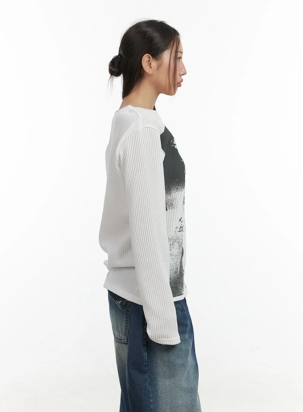 Vintage Print Long Sleeve Shirt CO417 - Image 5