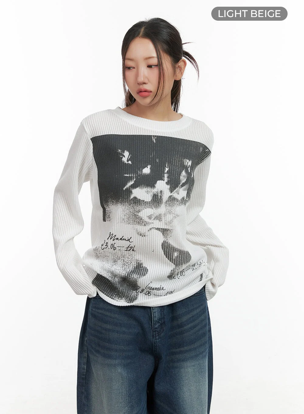 Vintage Print Long Sleeve Shirt CO417 - Image 9