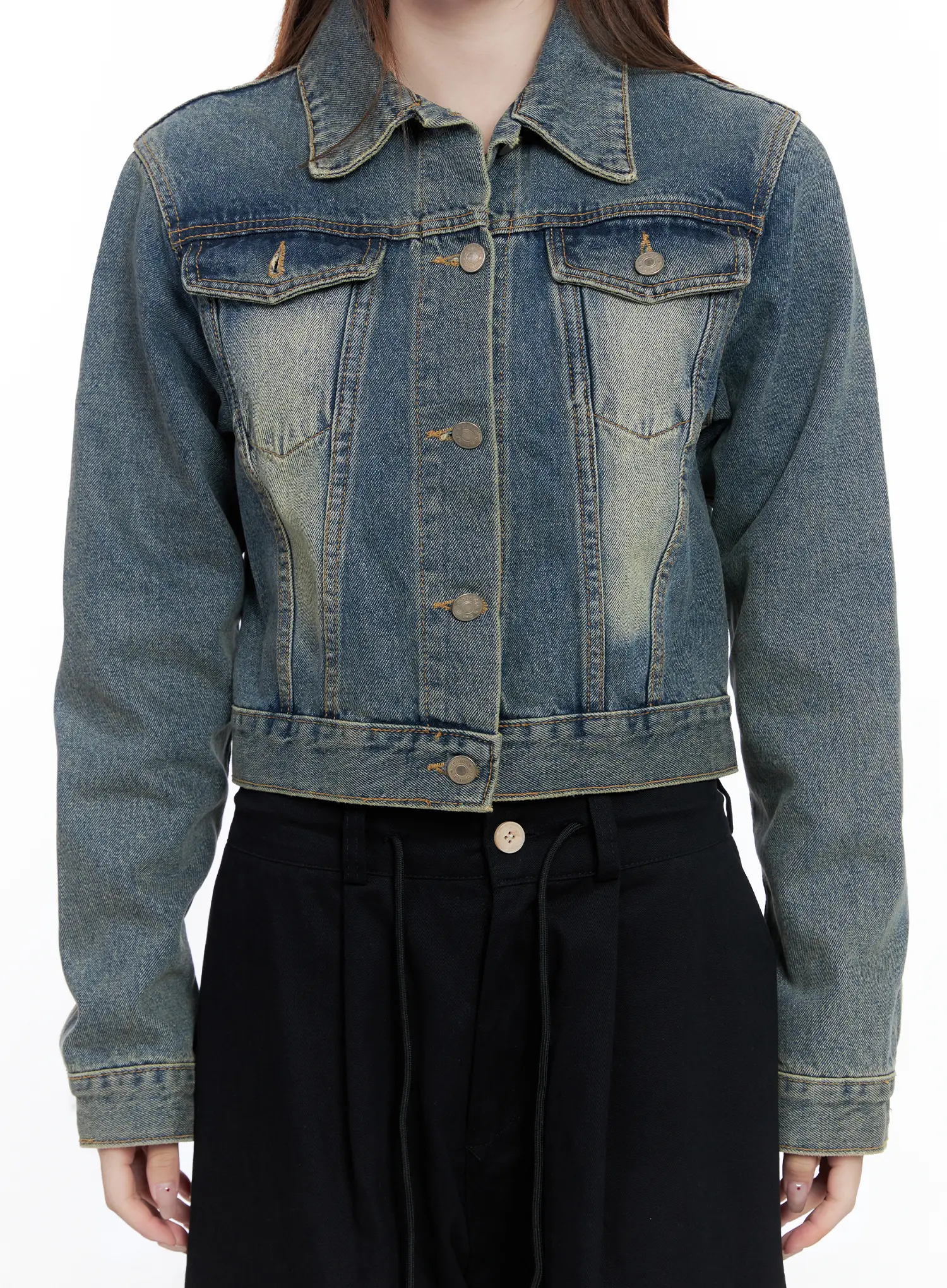Vintage Retro Washed Denim Jacket CG529 - Image 3