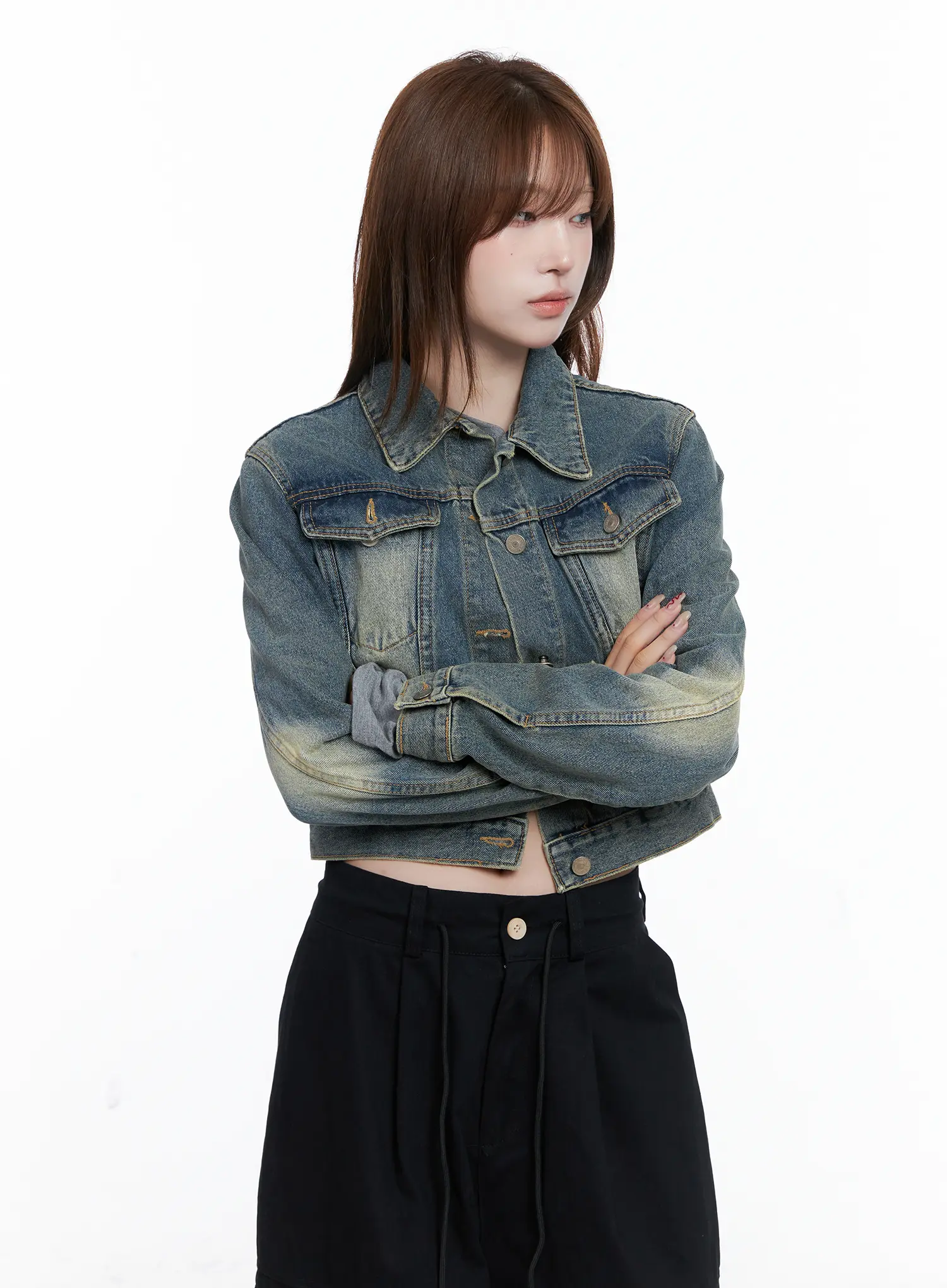 Vintage Retro Washed Denim Jacket CG529 - Image 5