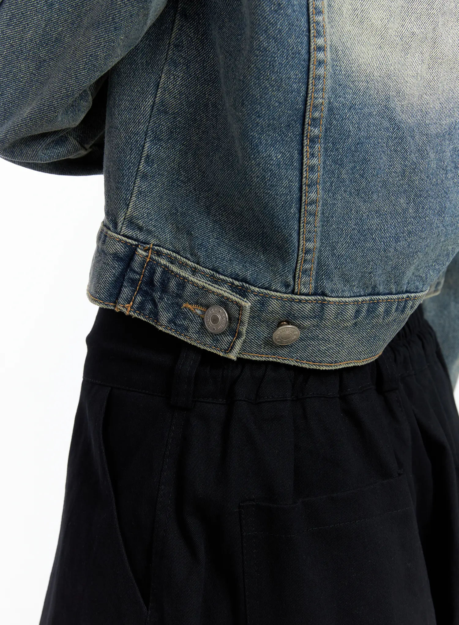 Vintage Retro Washed Denim Jacket CG529 - Image 7