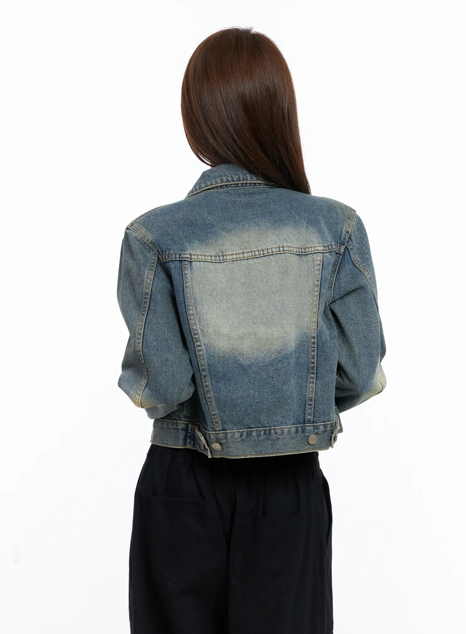 Vintage Retro Washed Denim Jacket CG529 - Image 8