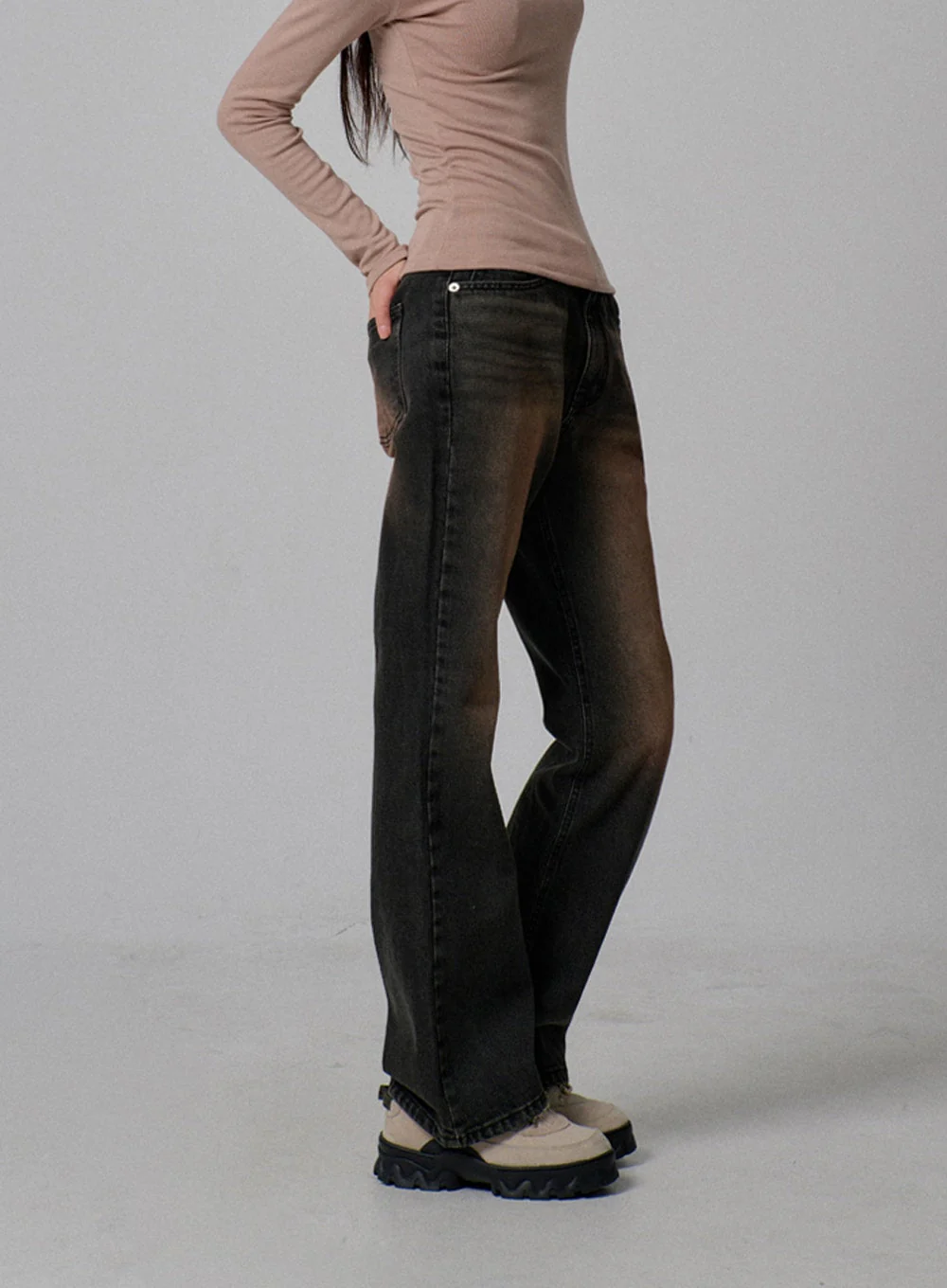 Vintage Wash Bootcut Jeans IJ310 - Image 2