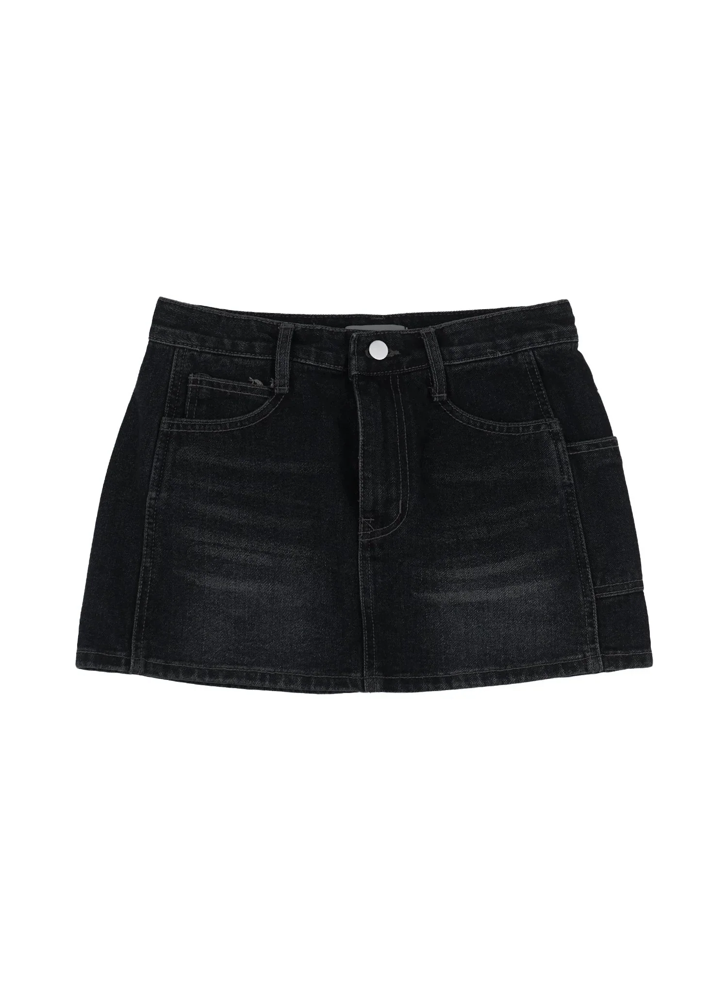 Vintage Wash Denim Mini Skirt IL531 - Image 17
