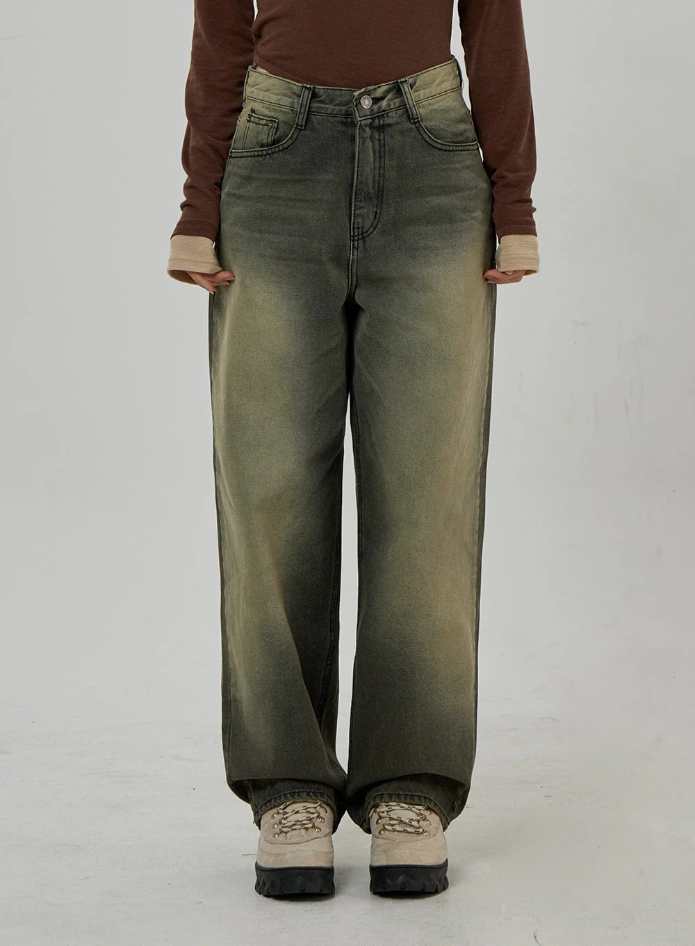Vintage Washing Wide Leg Jeans CD26 - Image 2