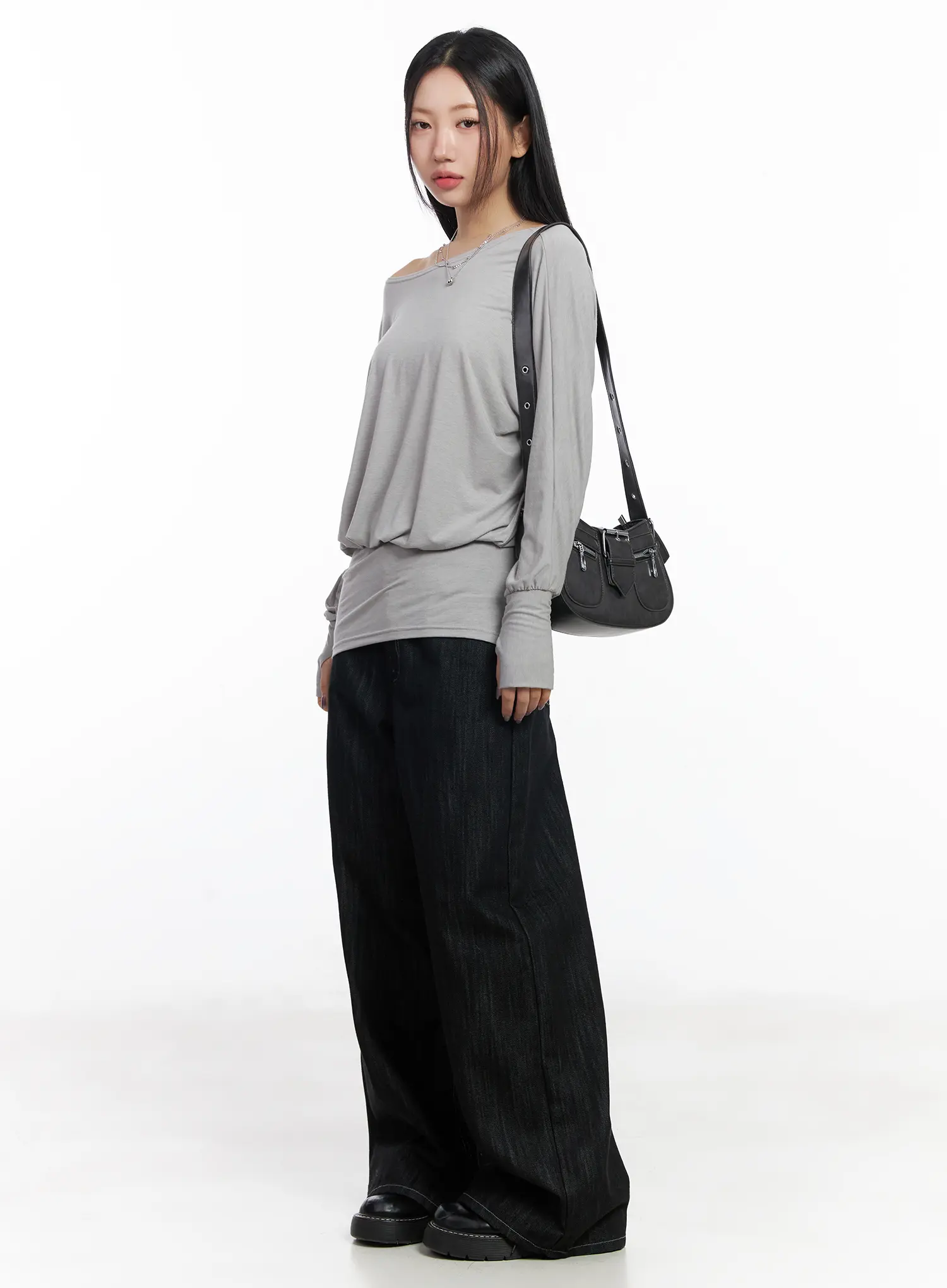 Violet Studded Baggy Jeans CJ530 - Image 2