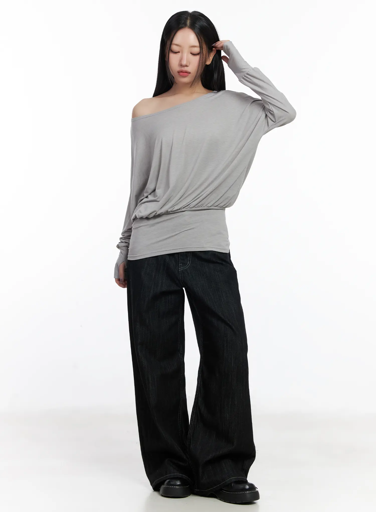 Violet Studded Baggy Jeans CJ530 - Image 5