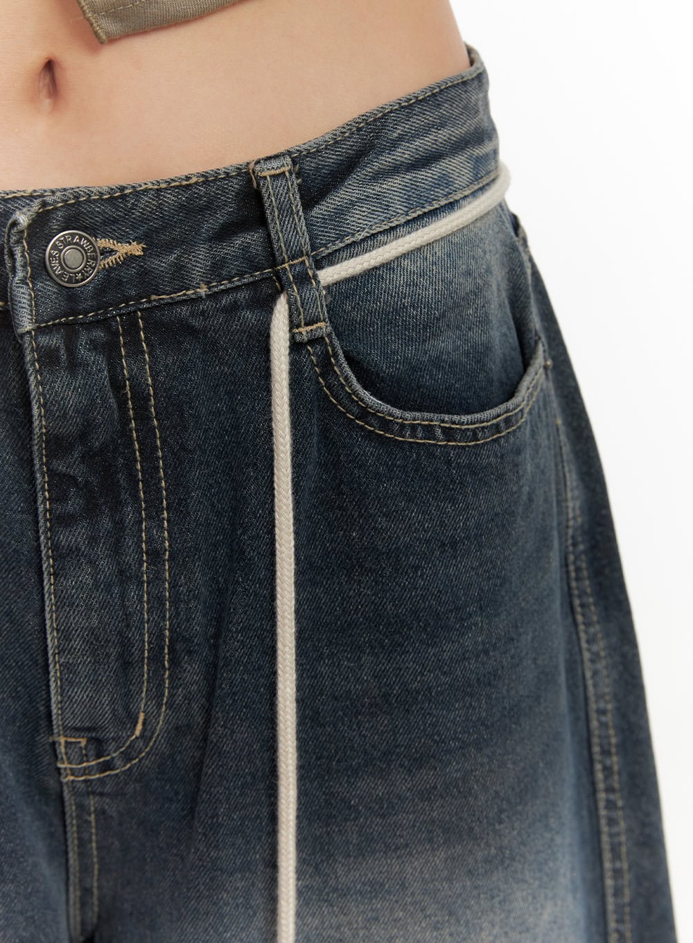Vivian Washed Cotton Baggy Jeans CD409 - Image 3