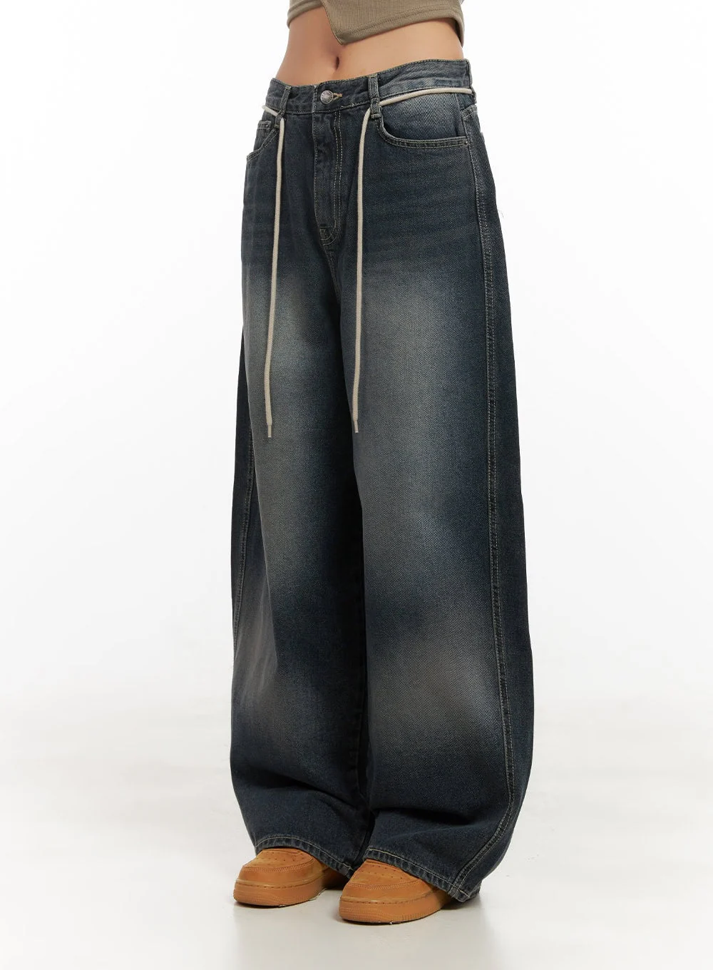 Vivian Washed Cotton Baggy Jeans CD409 - Image 8