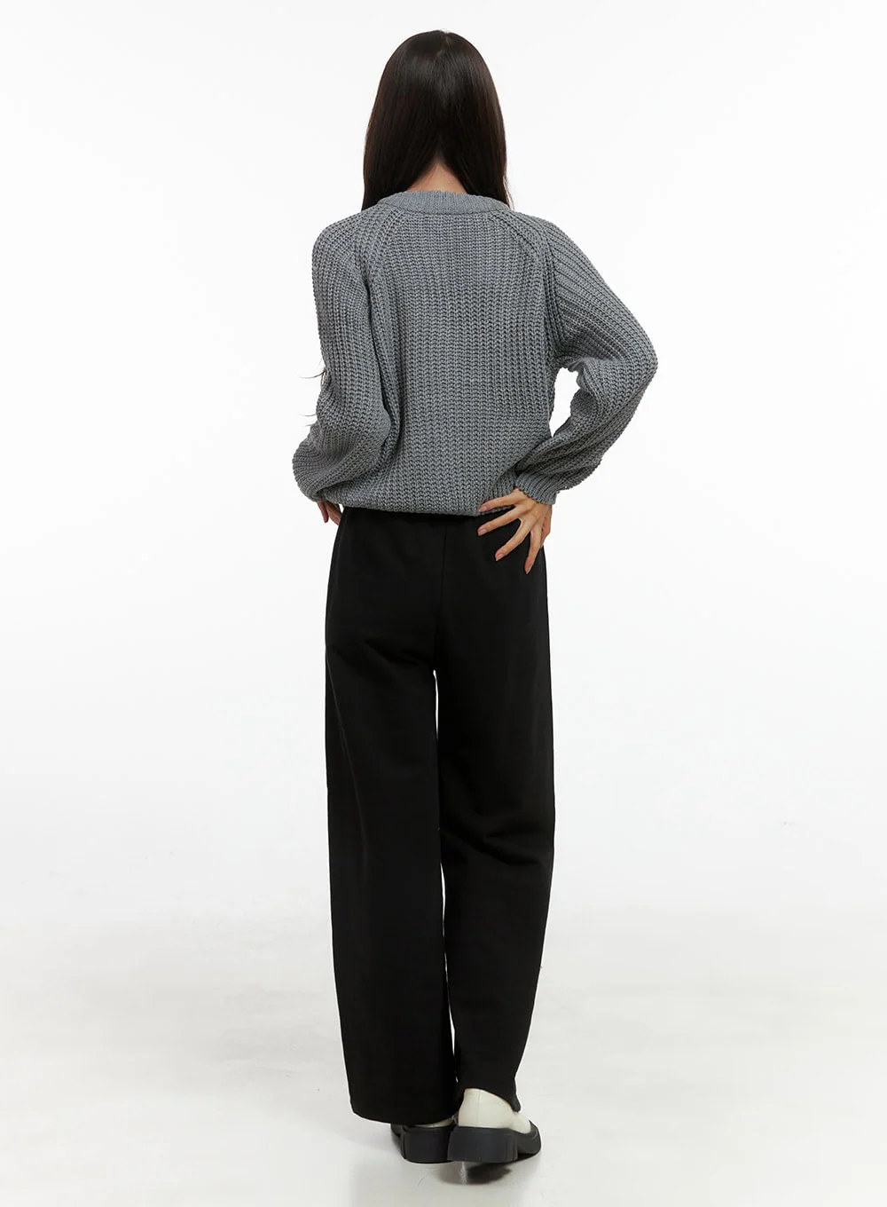 Warm Knit Zip-Up Cardigan OS416 - Image 3