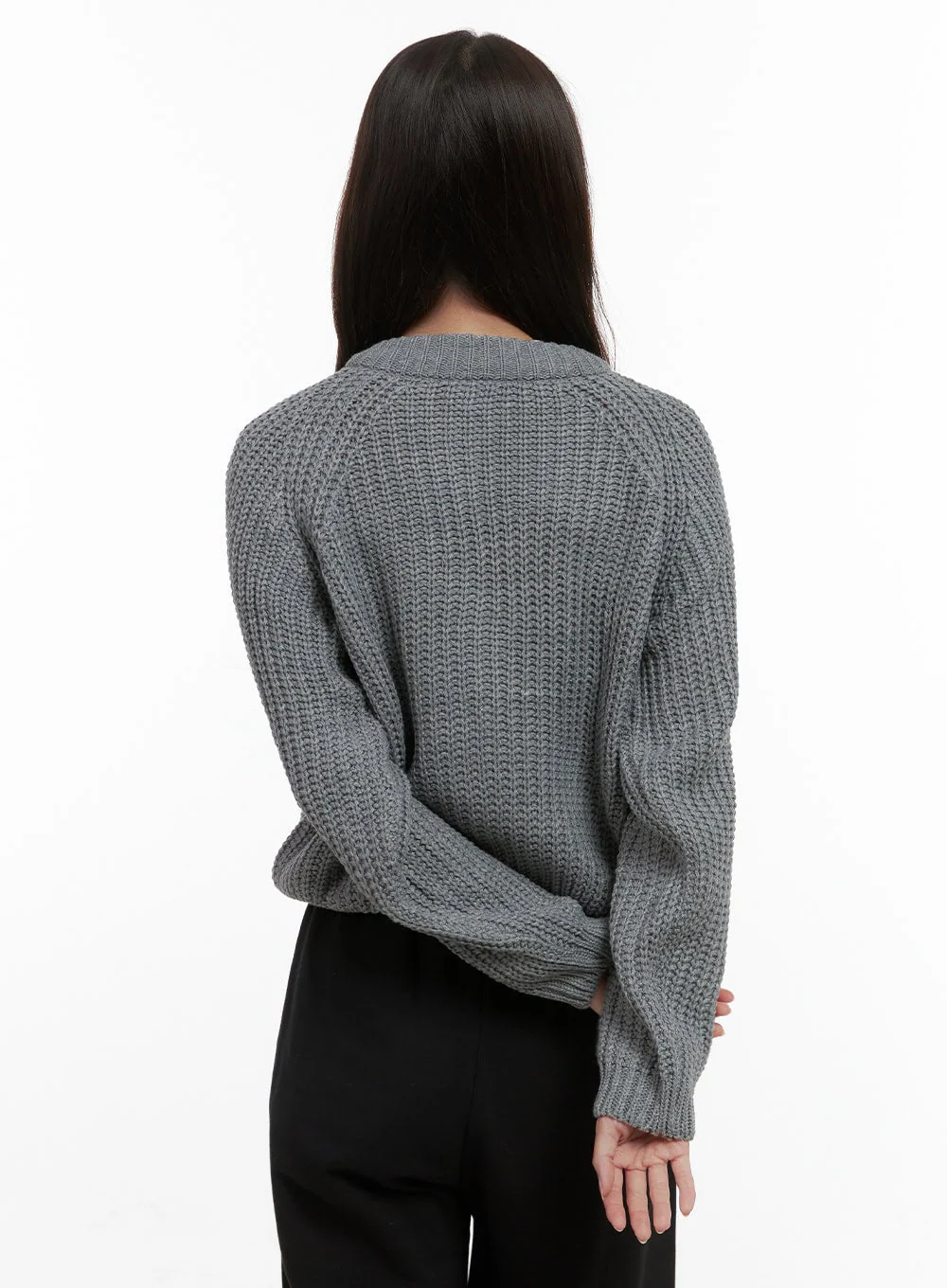Warm Knit Zip-Up Cardigan OS416 - Image 7