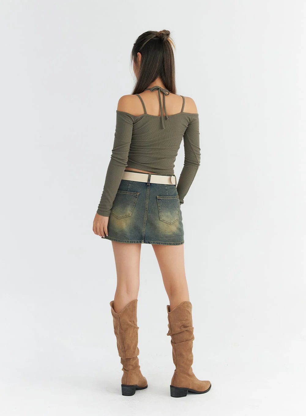 Wash Pocket Denim Mini Skirt CO311 - Image 10