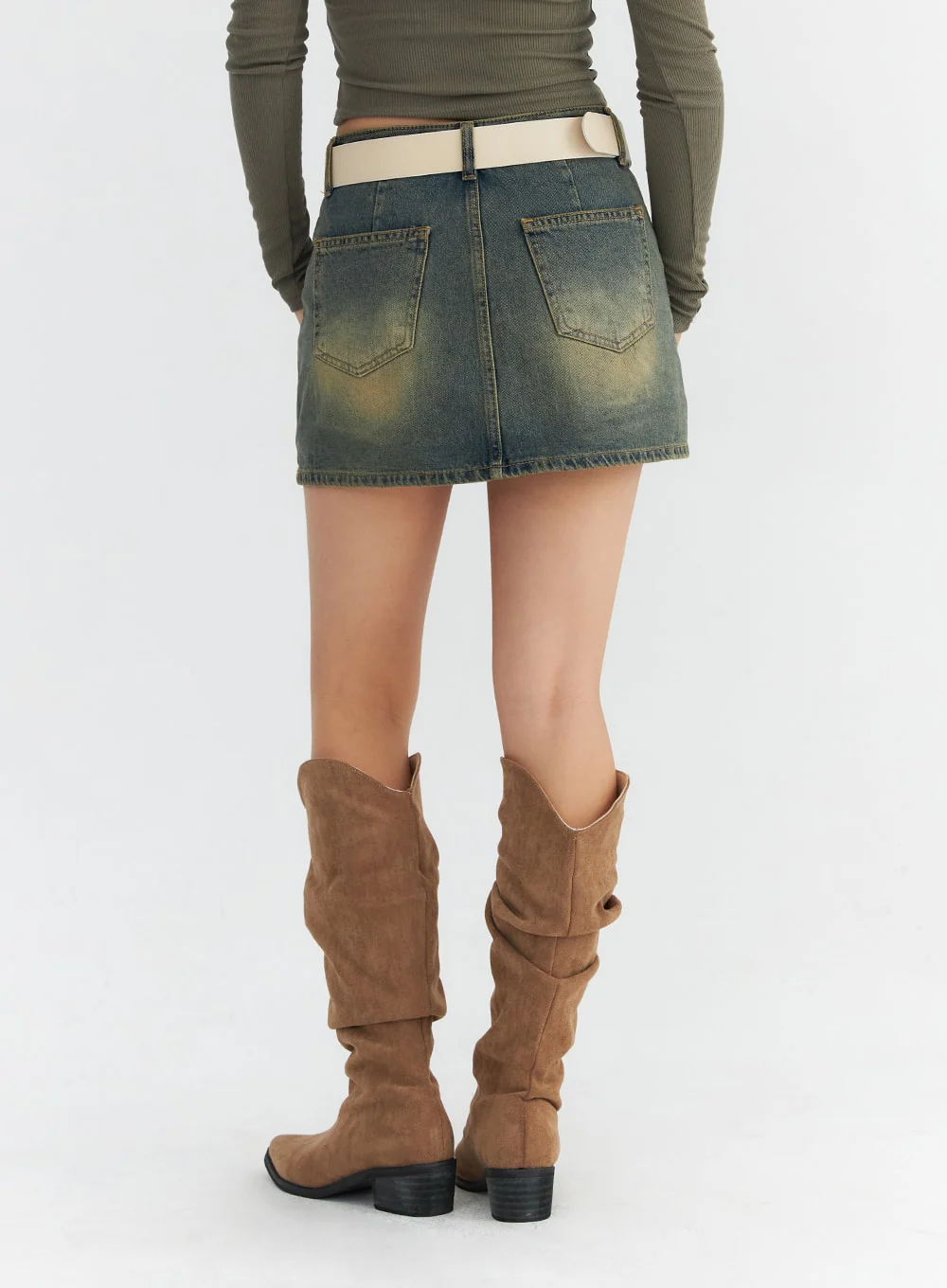 Wash Pocket Denim Mini Skirt CO311 - Image 6