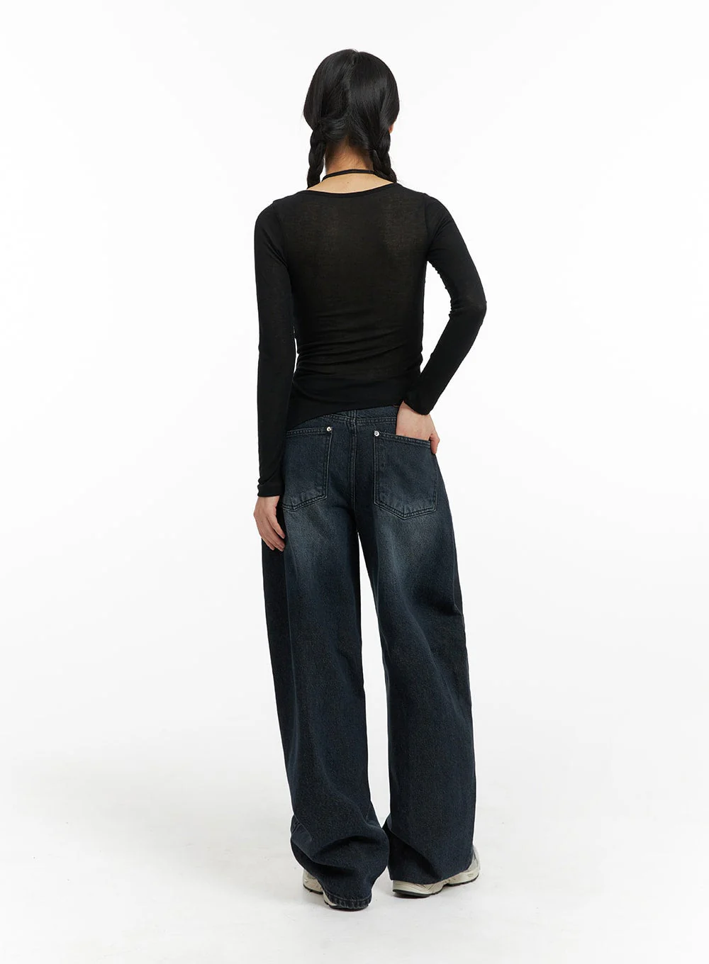 Washed Denim Baggy Jeans CF422 - Image 6
