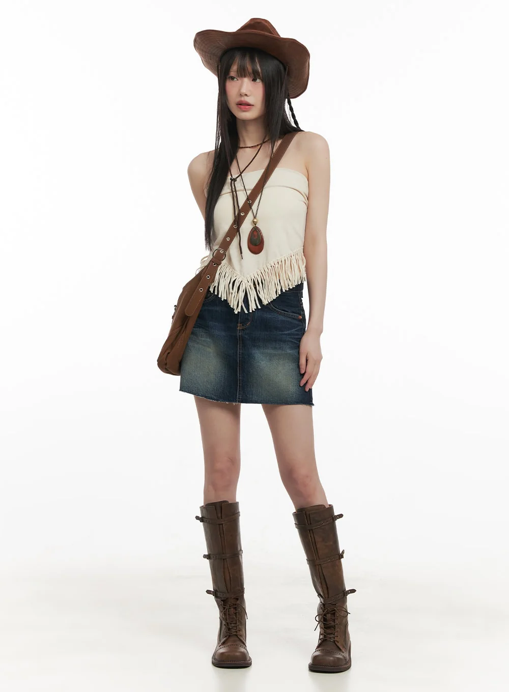 Washed Denim Mini Skirt CF518 - Image 3