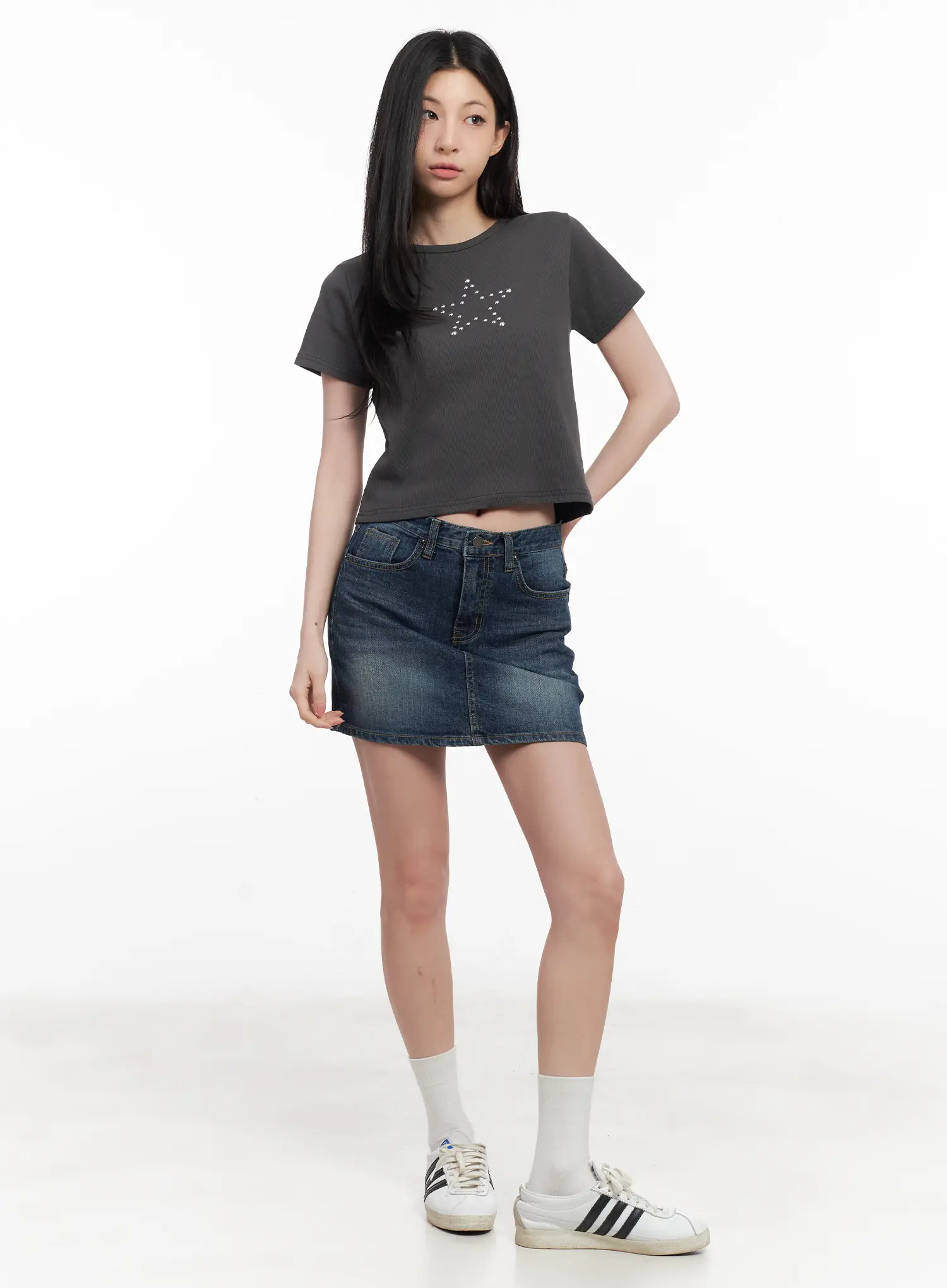 Washed Denim Mini Skirt CL501 - Image 3