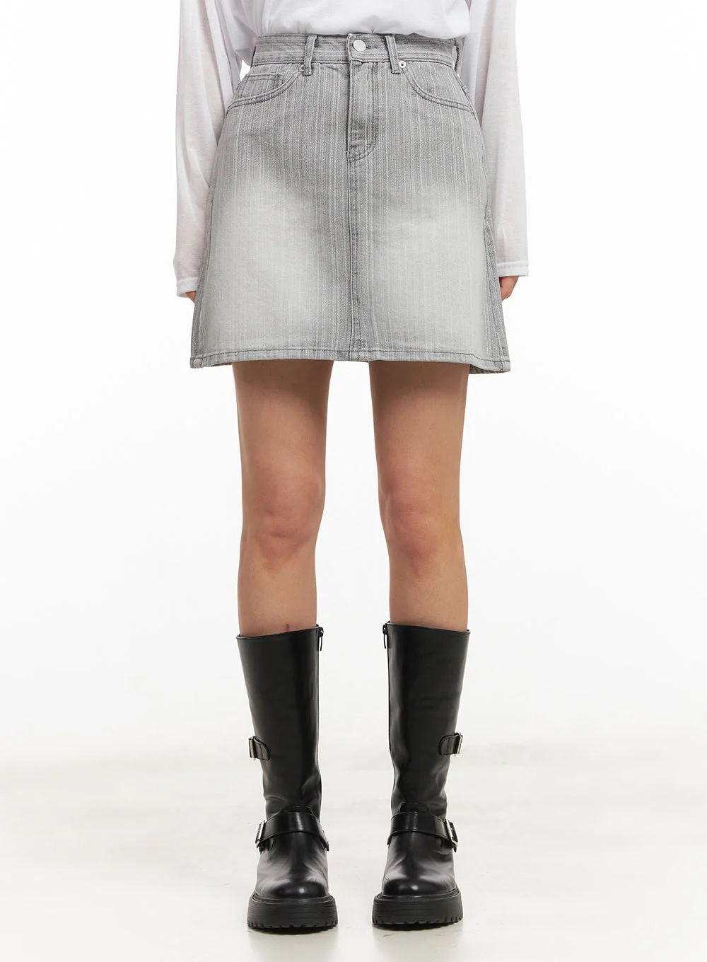 Washed Denim Mini Skirt CM503 - Image 10