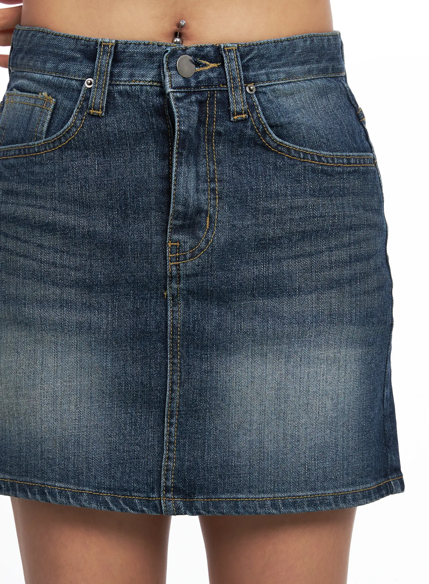 Washed Denim Mini Skirt CO513 - Image 7