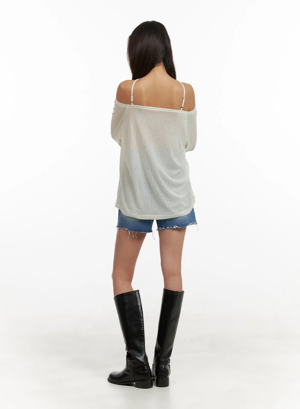 Washed Denim Shorts CA430 - Image 6