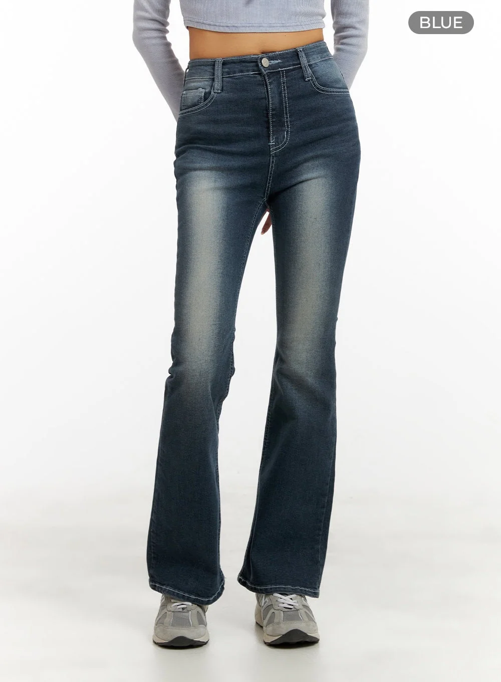 Washed Denim Slim Fit Bootcut Jeans CY402 - Image 8
