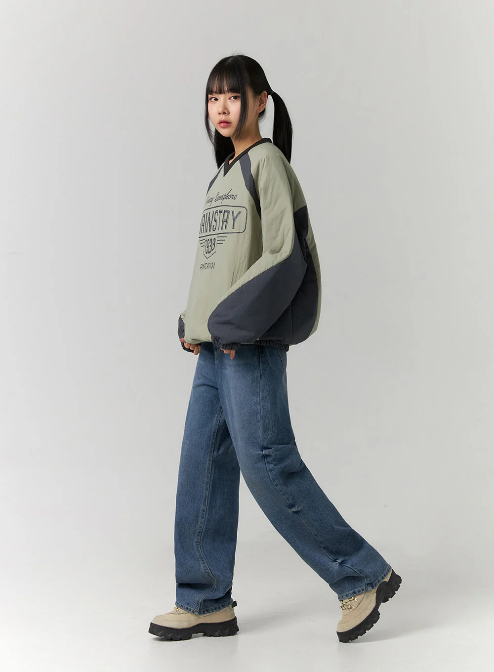Washed Denim Wide Leg Jeans CD308 - Image 3