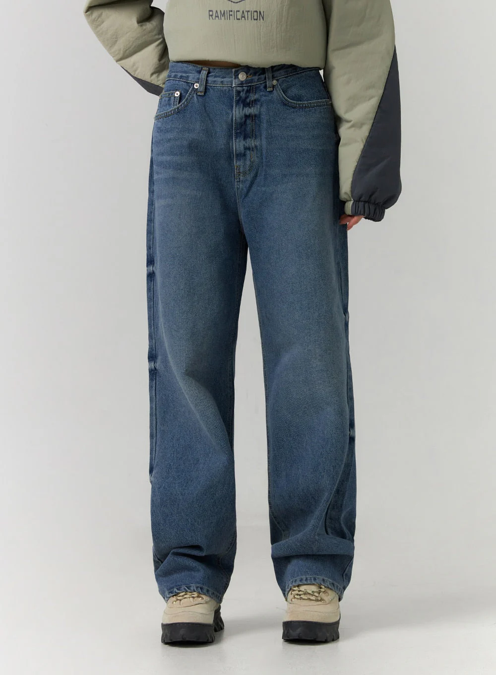 Washed Denim Wide Leg Jeans CD308 - Image 4