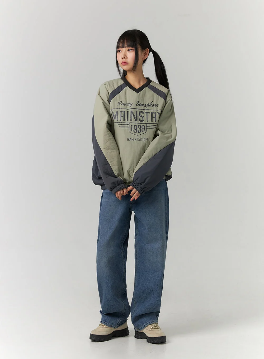 Washed Denim Wide Leg Jeans CD308 - Image 6