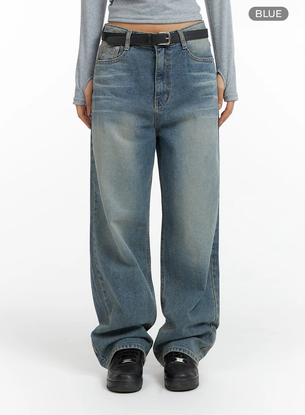 Washed Denim Wide-Leg Jeans CF419 - Image 6