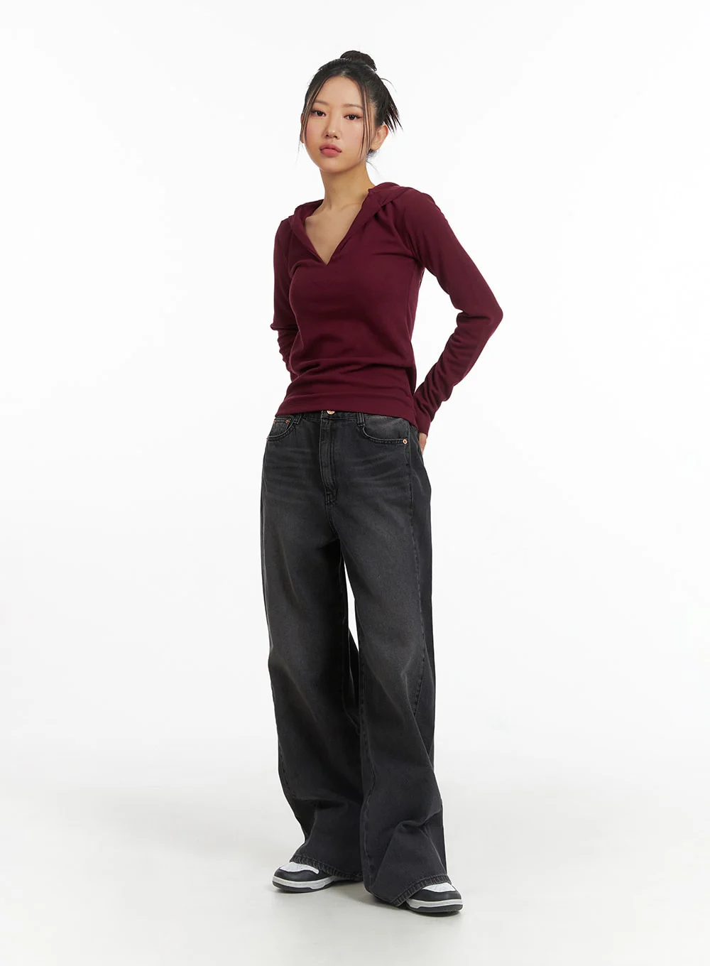 Washed Denim Wide-Leg Jeans CJ426 - Image 5