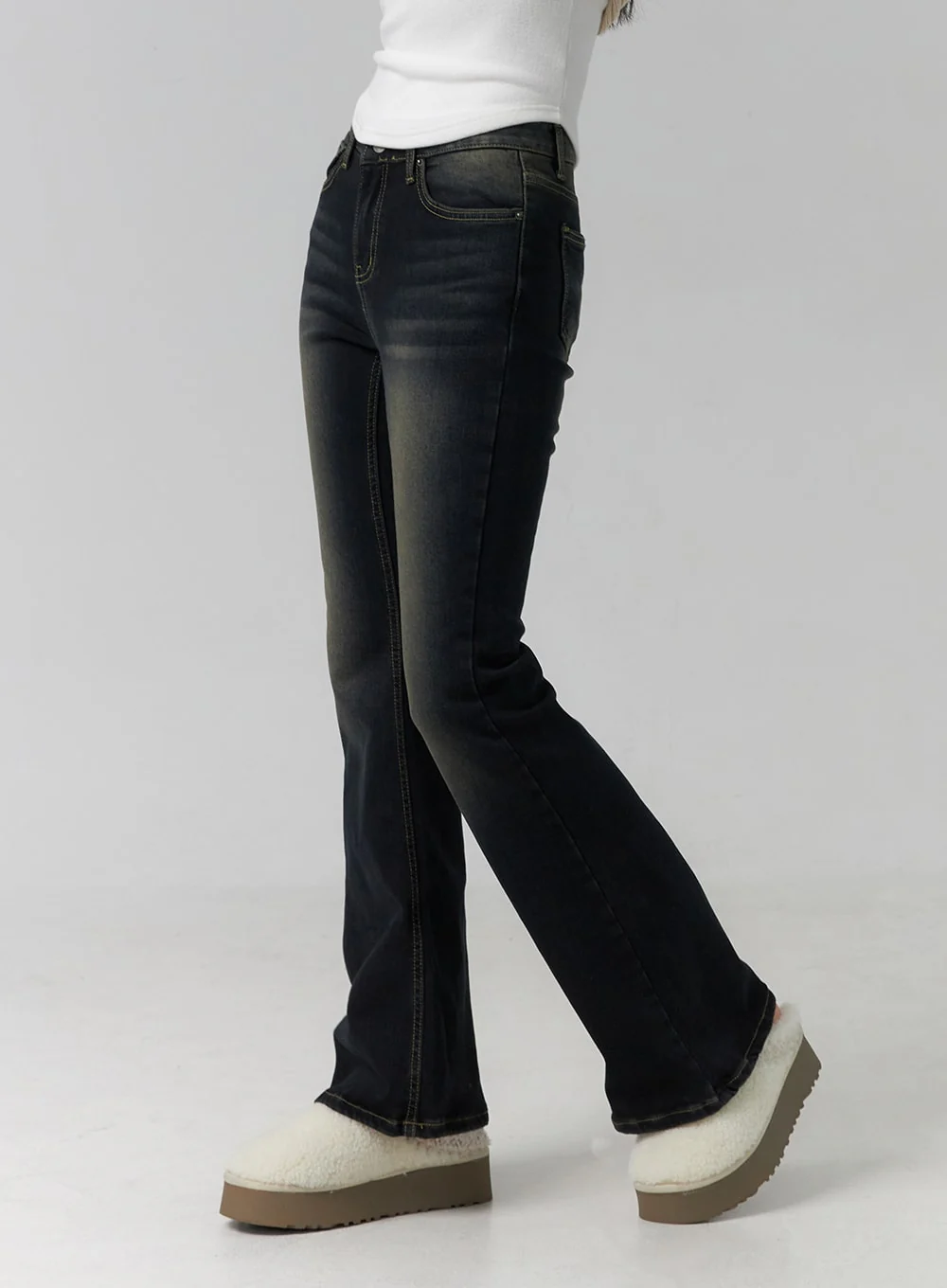 Washed Low Rise Bootcut Jeans CD308 - Image 5