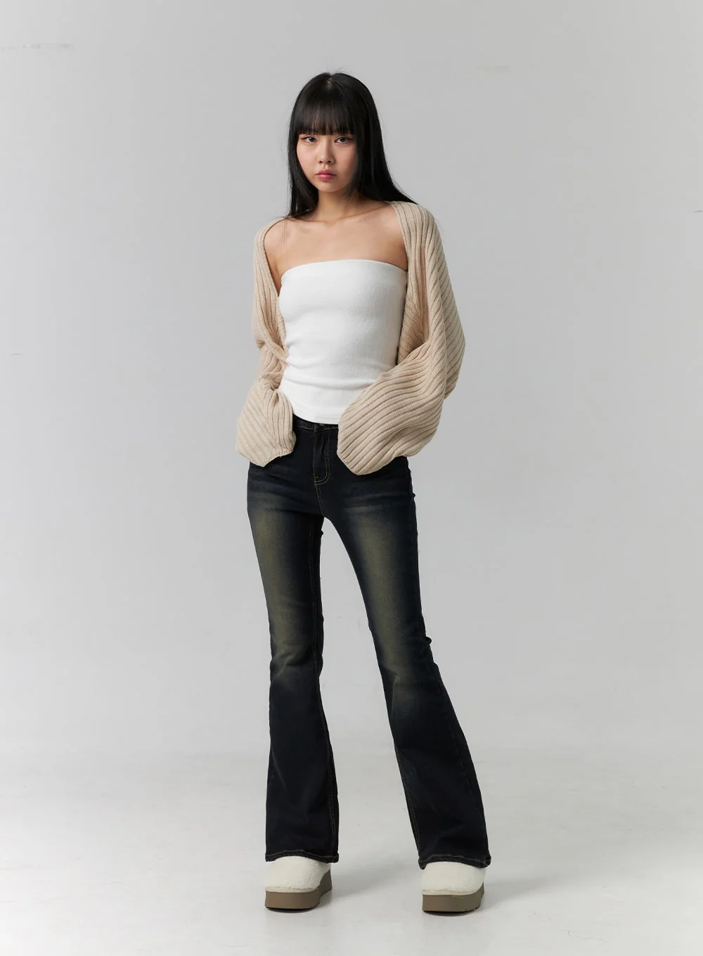Washed Low Rise Bootcut Jeans CD308 - Image 6