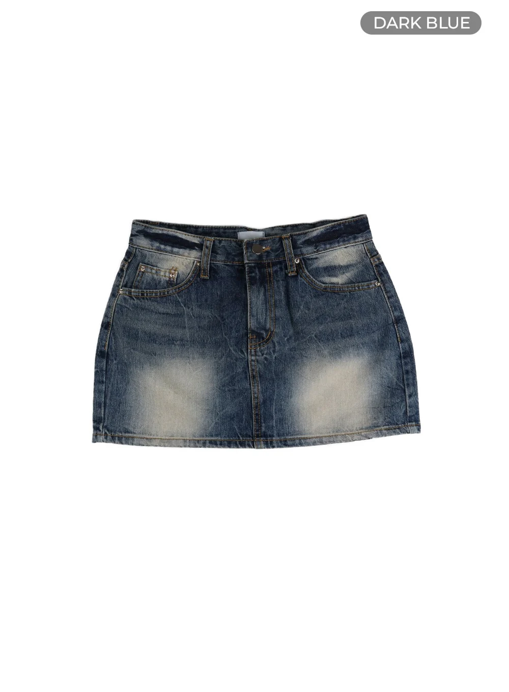 Washed Low Rise Mini Denim Skirt IM405 - Image 10