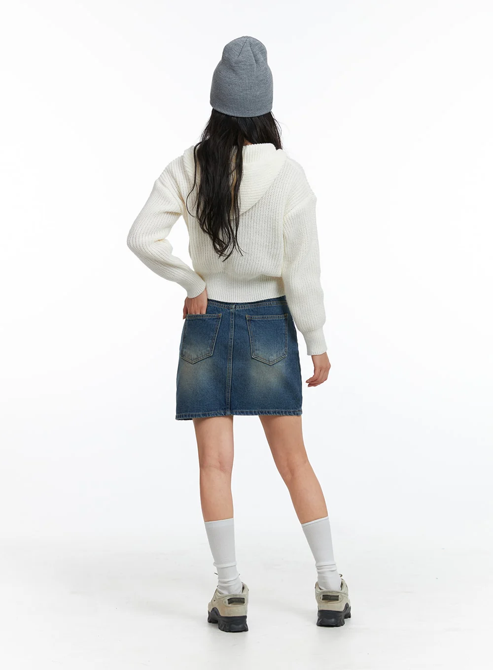 Washed Mini Denim Skirt OJ431 - Image 5