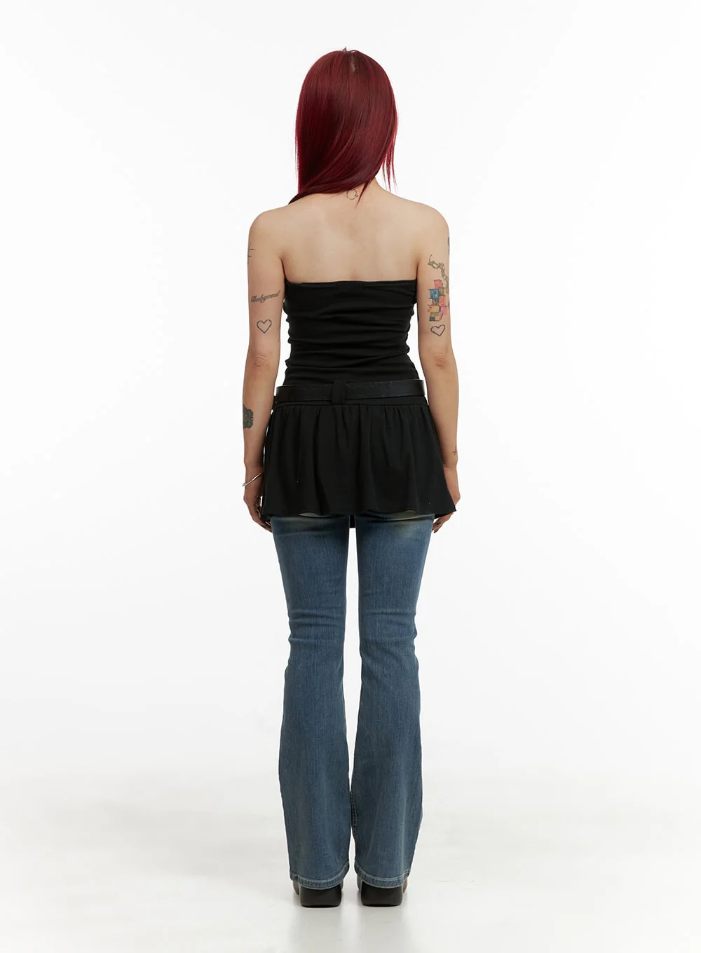Washed Slim Bootcut Jeans CY429 - Image 5
