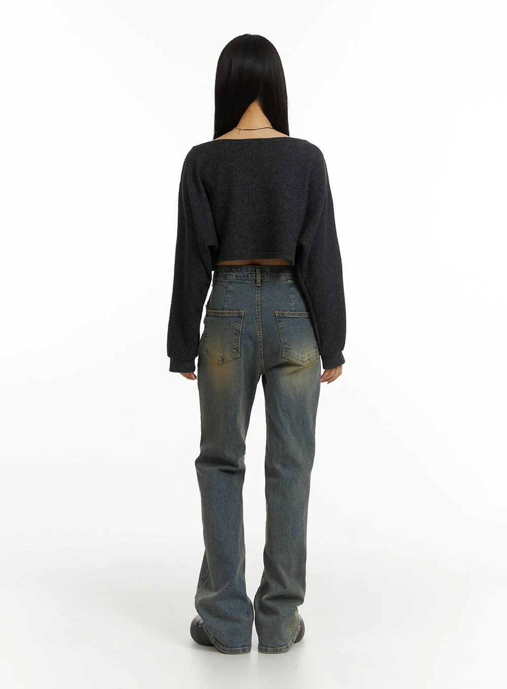 Washed Slim Fit Bootcut Jeans CJ431 - Image 7