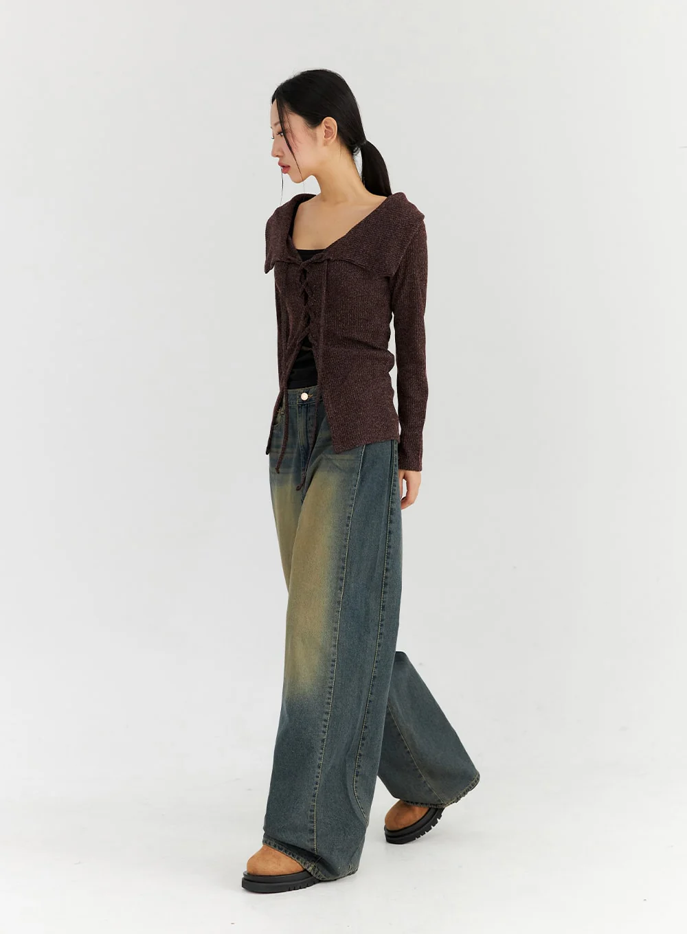Washed Wide Leg Jeans CN315 - Image 3