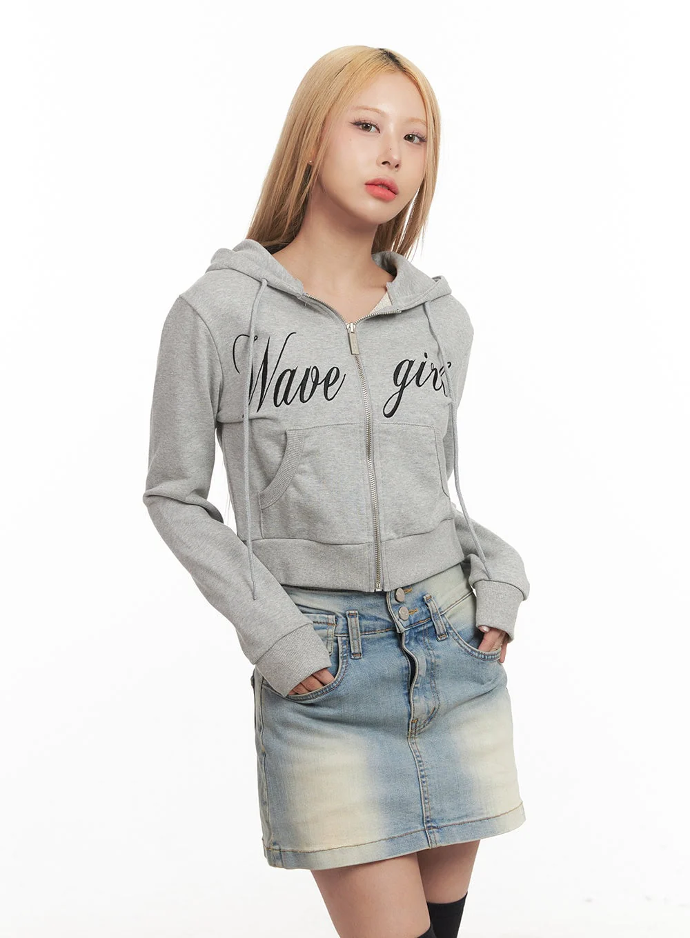 Wavegirl Zip-Up Hooded Crop Jacket CM506 - Image 8