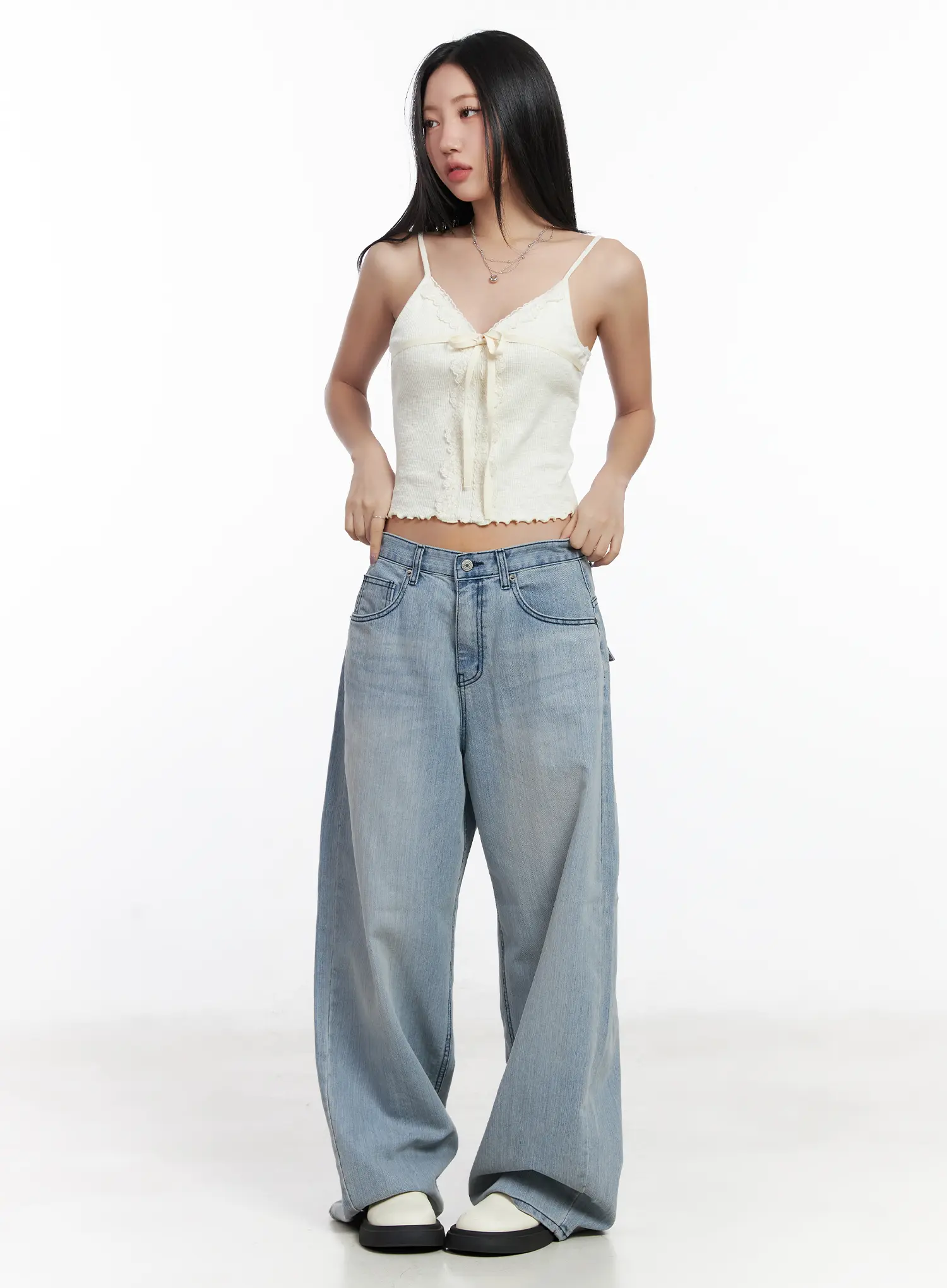 Wavy Ribbon Lace Cropped Top CF503 - Image 3