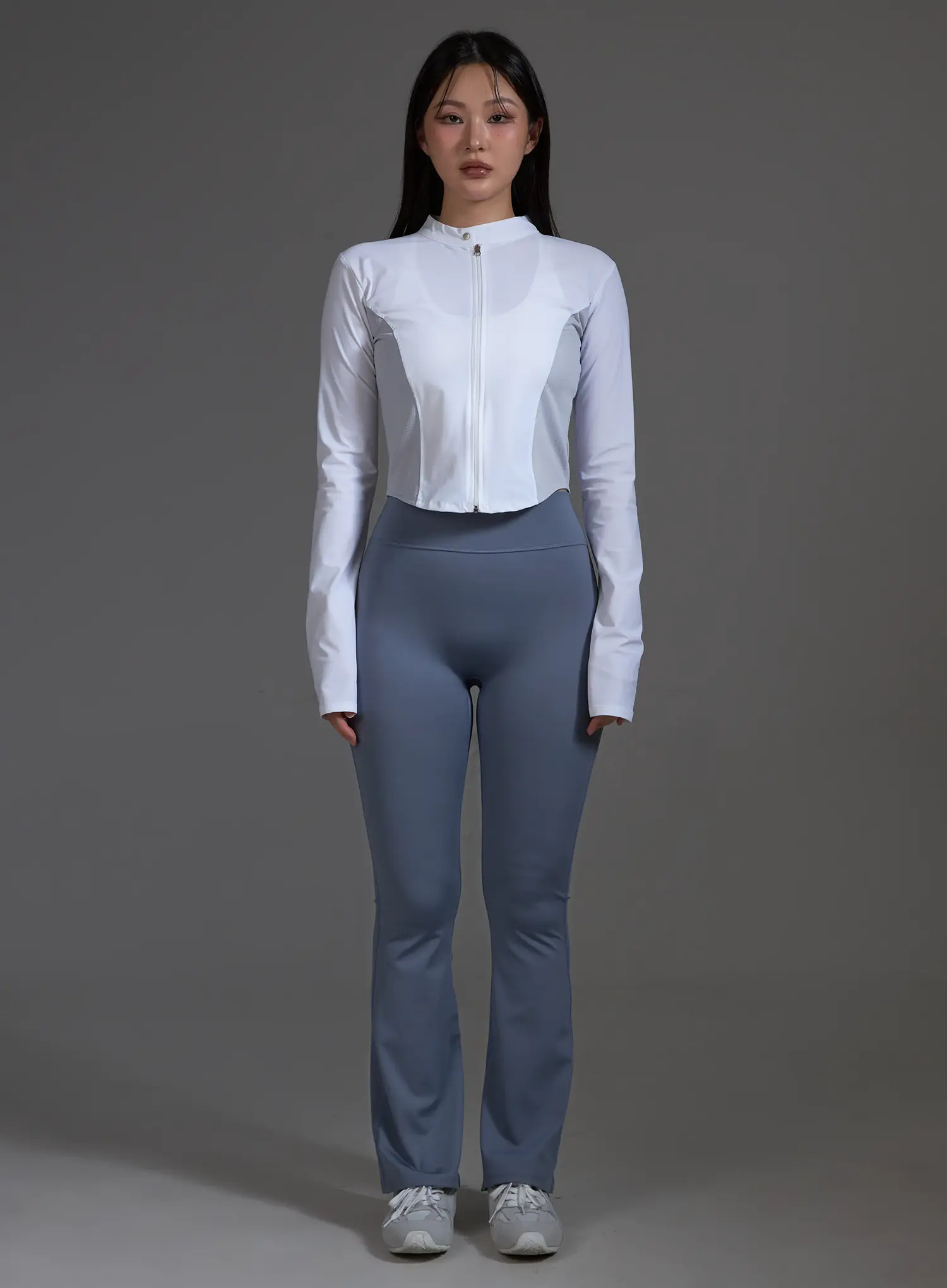 White Contrast Trim Crop Jacket (White) IO517 - Image 3