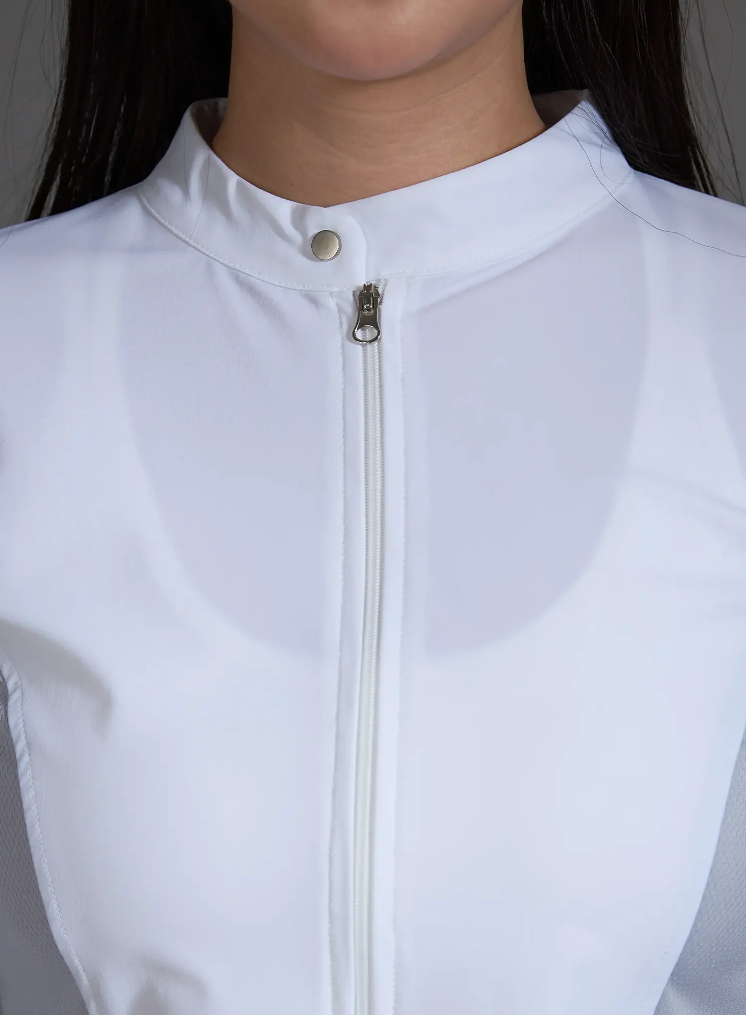 White Contrast Trim Crop Jacket (White) IO517 - Image 4