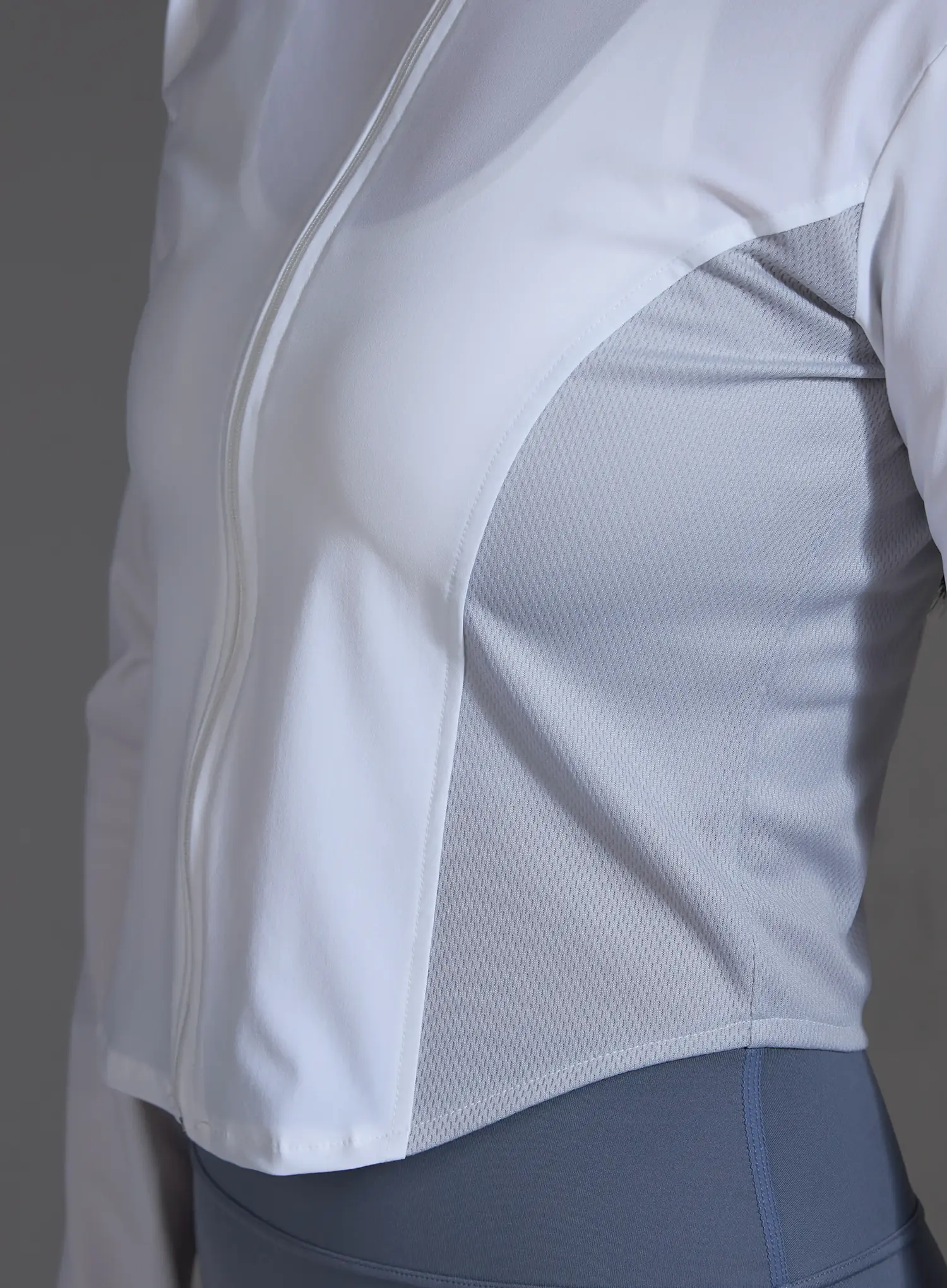 White Contrast Trim Crop Jacket (White) IO517 - Image 5