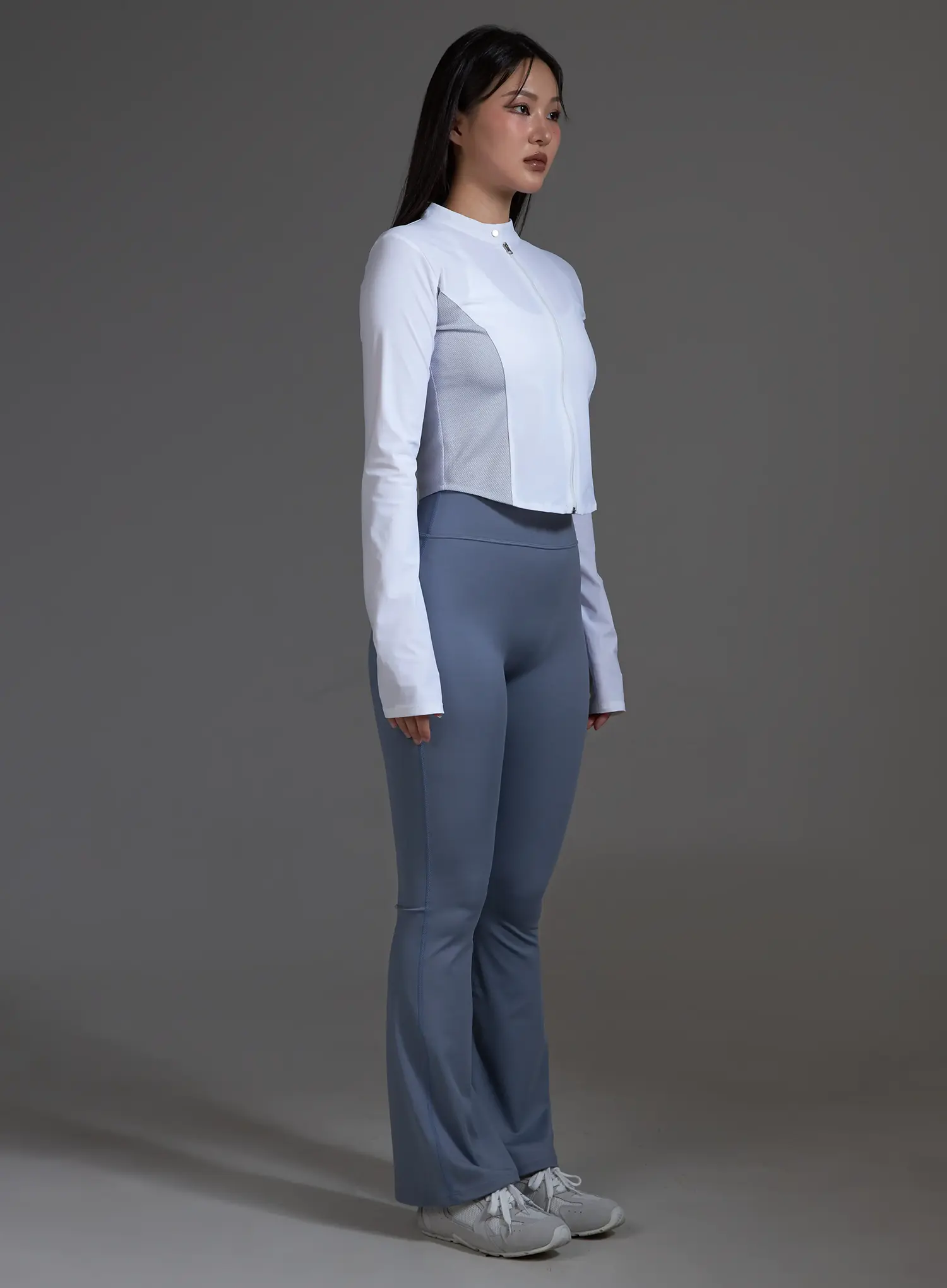 White Contrast Trim Crop Jacket (White) IO517 - Image 6