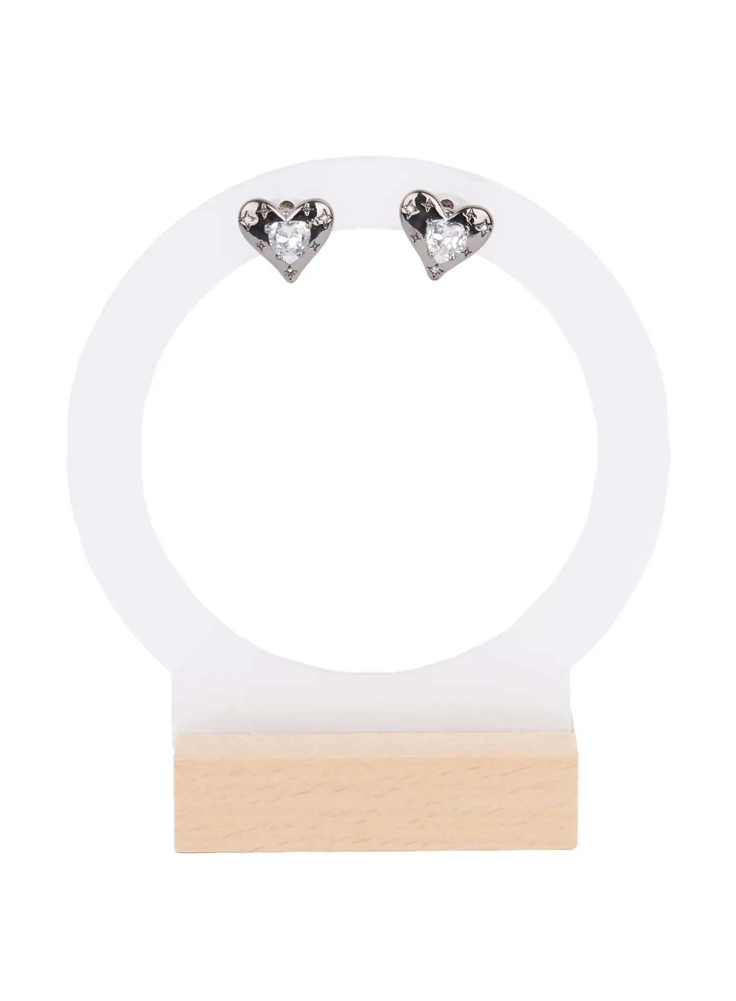 White Heart Earrings CJ523 - Image 4