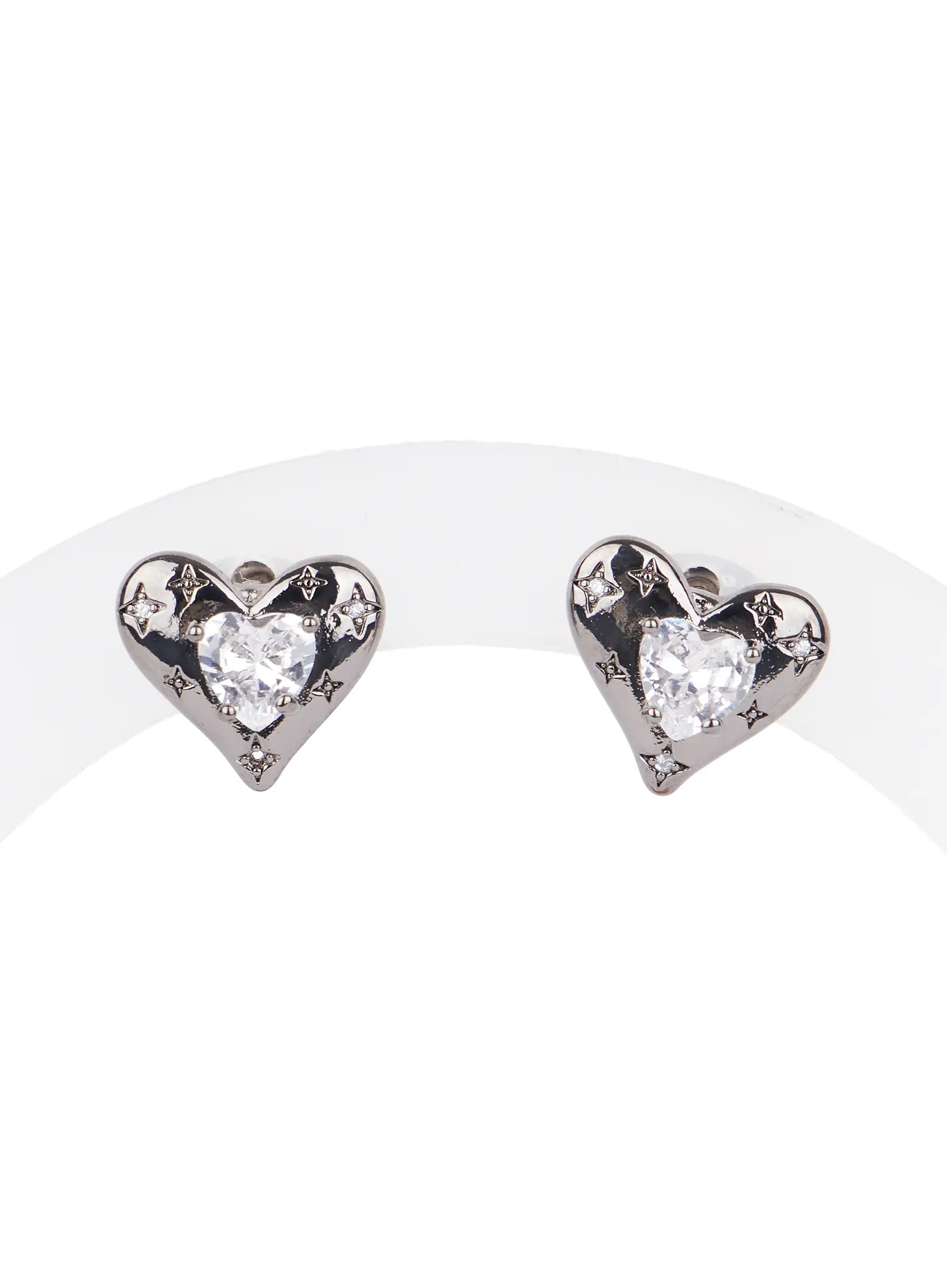White Heart Earrings CJ523 - Image 5