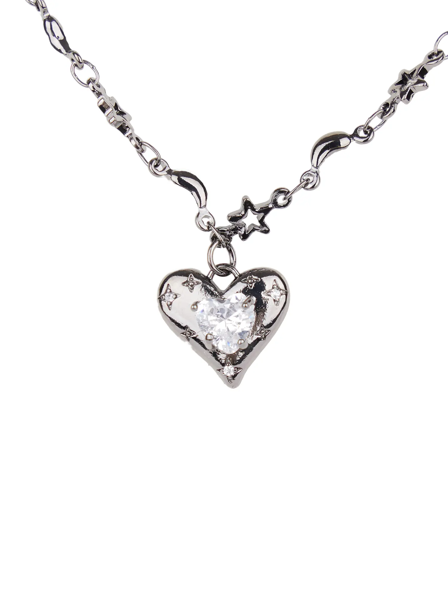 White Heart Necklace CJ523 - Image 5